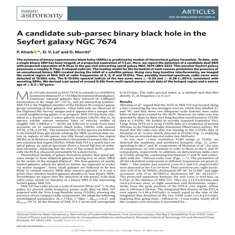 A candidate sub-parsec binary black hole in the Seyfert galaxy NGC 7674
