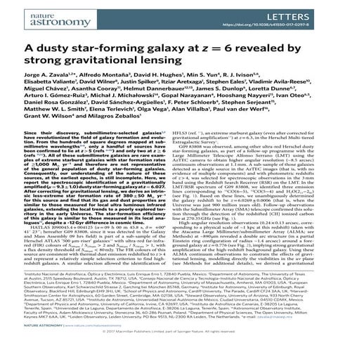 A dusty star-forming galaxy at z = 6 revealed by strong gravitational lensing