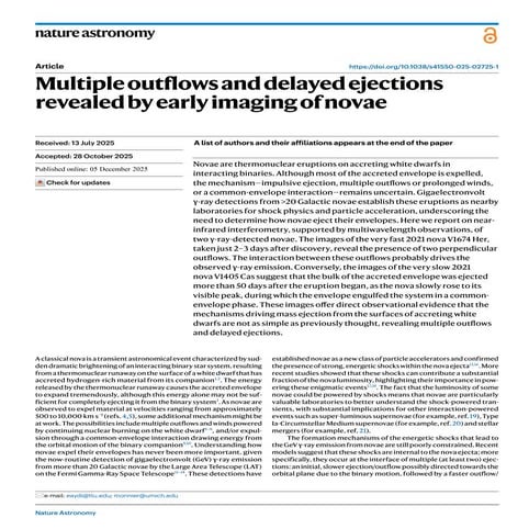 Multiple outflows and delayed ejections revealed by early imaging of novae