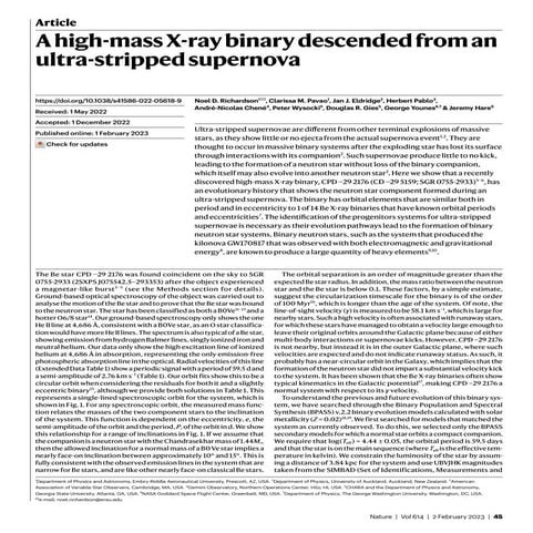 A high-mass X-ray binary descended from an ultra-stripped supernova