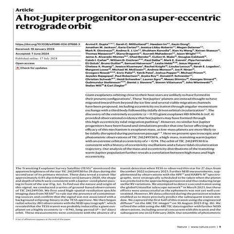 A hot-Jupiter progenitor on a super-eccentric retrograde orbit