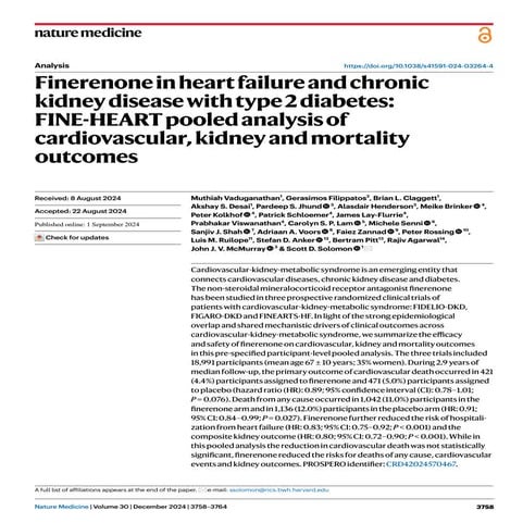 Finerenone's Impact on Chronic Kidney Disease and Cardiovascular ...