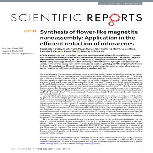 Synthesis of flower-like magnetite nanoassembly: Application in the efficient...