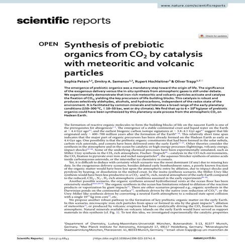 Synthesis of prebiotic organics from ­CO2 by catalysis with meteoritic and vo...