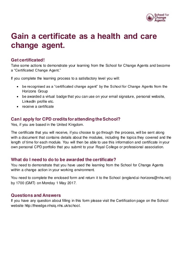 school for change agents
