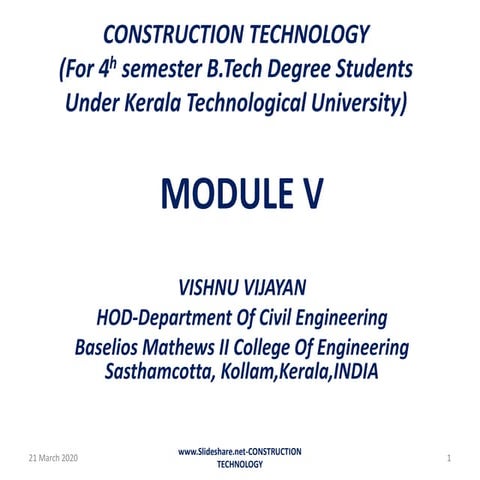 CONSTRUCTION TECHNOLOGY 