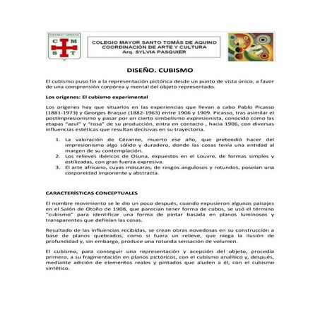 Cubismo. Bases conceptuales.