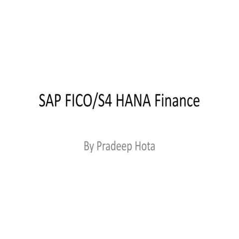 S4 HANA Finance Contents 