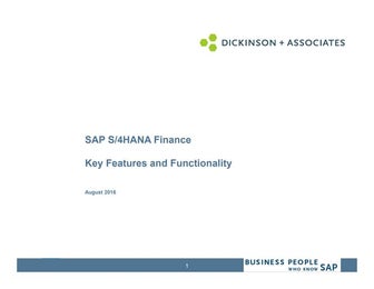 S/4HANA Finance: New Features and Functionality