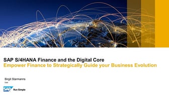 SAP S/4HANA Finance and the Digital Core