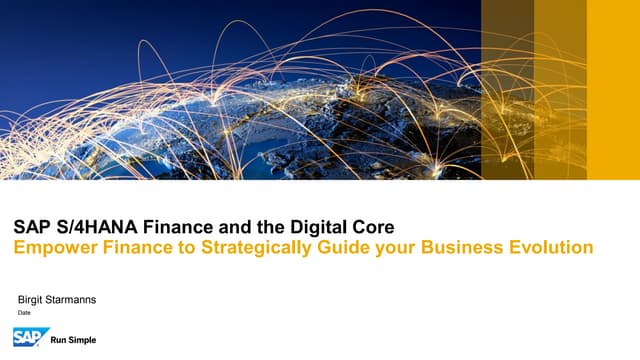 SAP S/4HANA Finance and the Digital Core