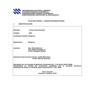 Plan de Curso Curso Introductorio