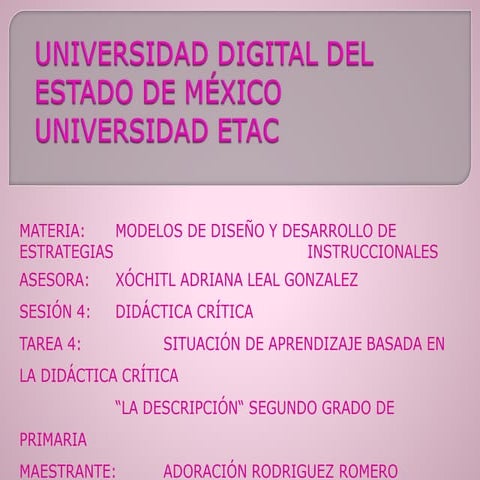 Situación de Aprendizaje basada en la Didáctica Crítica