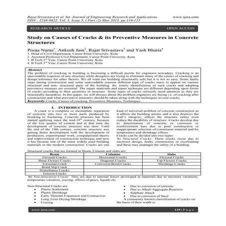 Study on Causes of Cracks & its Preventive Measures in Concrete Structures