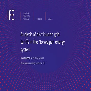Analysis of distribution grid tariffs in the Norwegian energy system