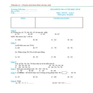 Đề Số 6. Đề kiểm tra cuối học kỳ II...