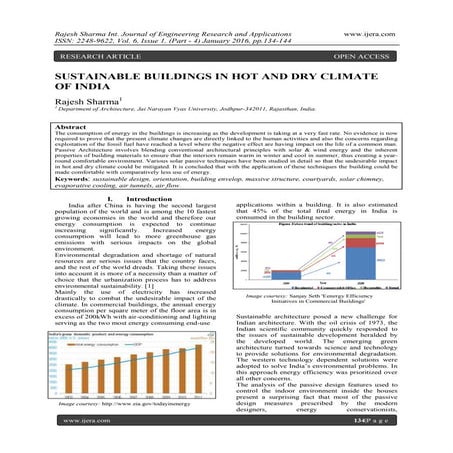 SUSTAINABLE BUILDINGS IN HOT AND DRY CLIMATE OF INDIA | PDF