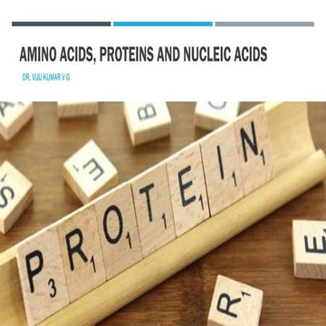 Amino acid synthesis Nucleic acids and their Applications