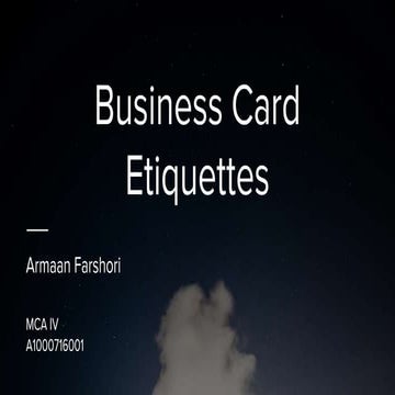 Business card etiquettes