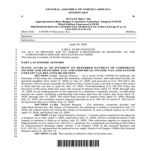 COVID-19 provisions bill 