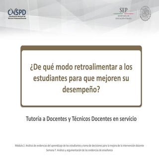 Retroalimentación a los estudiantes...