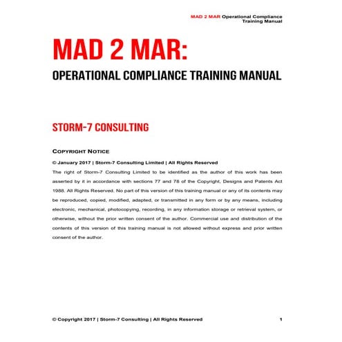 S7C - MAD 2 MAR: Operational Compliance 