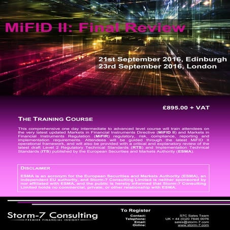 S7C MiFID II: Final Review (November 2016)