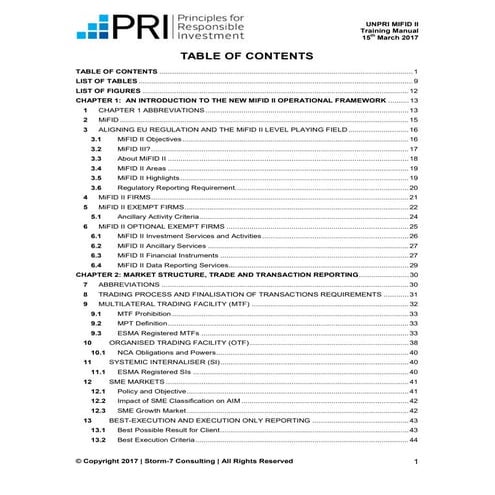 S7C - United Nations PRI MiFID II In-House Training Course