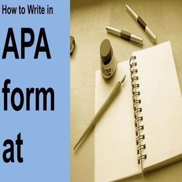 How to write in apa format (sample)