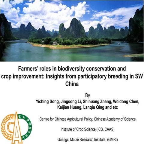 S8.1. Farmers’ roles in biodiversity conservation and crop improvement: Insig...