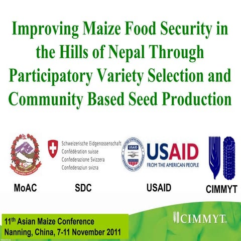 S8.4 Improving Maize Food Security in the Hills of Nepal Through Participator...