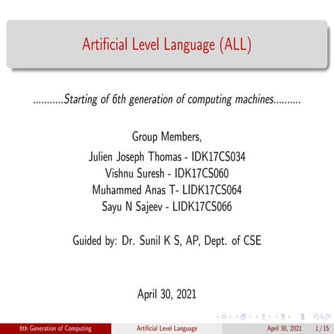 Artificial Level Language and JAVS-tranScripter working