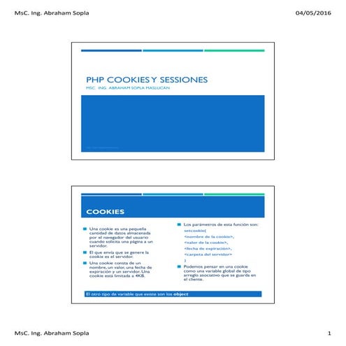 Cookies y Sesiones