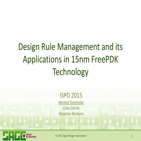 Innovative Design Rule Management for 15nm FreePDK Technology Using ...