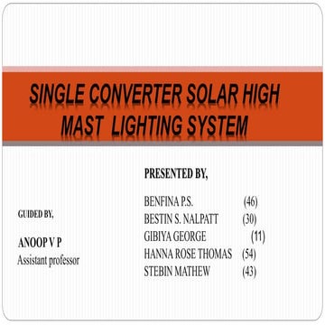 SINGLE CONVERTER SOLAR HIGH MAST LIGHTING SYSTEM