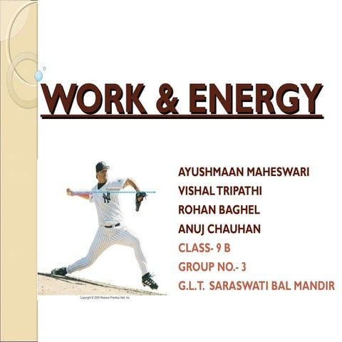 Grade 9 - Work, Power & Energy | PPTX