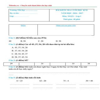 Đề Số 9. Đề kiểm tra cuối học kỳ II...