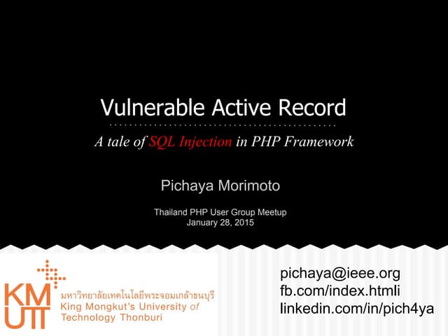 Vulnerable Active Record: A tale of SQL Injection in PHP Framework