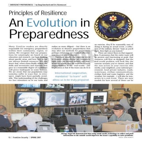 An Evolution in Preparedness