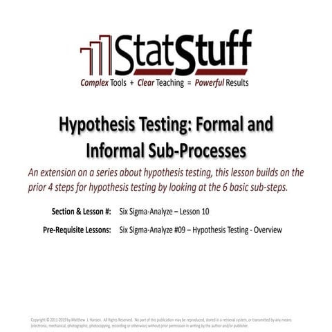 Hypothesis Testing: Formal and Informal Sub-Processes