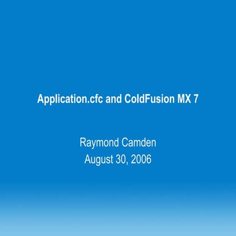 Sa204 W Cfmx7 Application Framework Camden