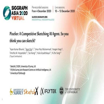 Pixelor presentation slides for SIGGRAPH Asia 2020