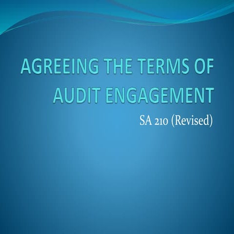 Agreeing the Terms of Audit Engagement