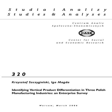 CASE Network Studies and Analyses 320 - Identifying Vertical Product Differen...