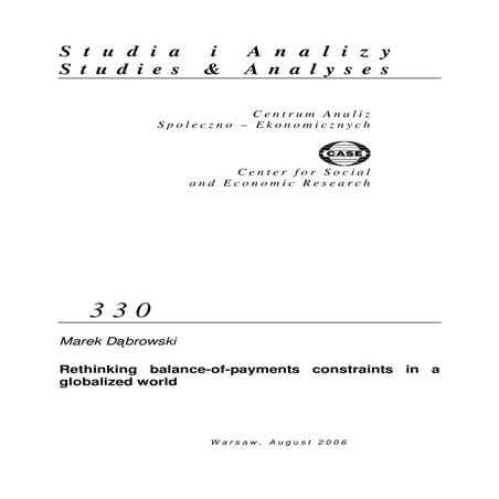 CASE Network Studies and Analyses 330 - Rethinking balance-of-payments constr...