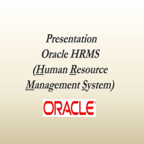 Oracle HR presentation
