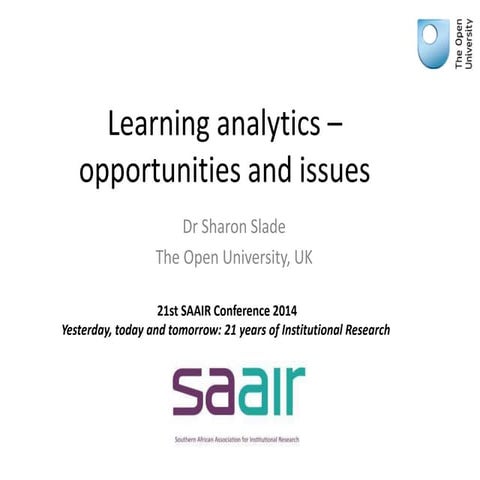 SAAIR 2014 keynote Sharon Slade