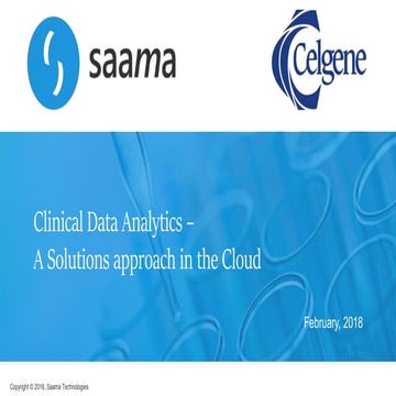 SCOPE 2018 - Clinical Data Analytics – A Solutions Approach in the Cloud 