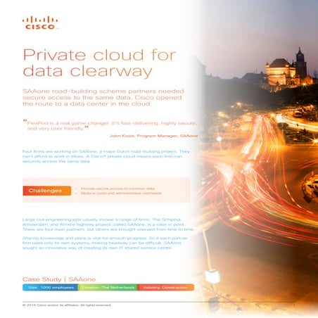 SAAOne Case Study: Private cloud for data clearway