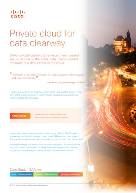 SAAOne Case Study: Private cloud for data clearway